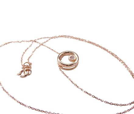 Wit gouden ketting met cirkel hanger