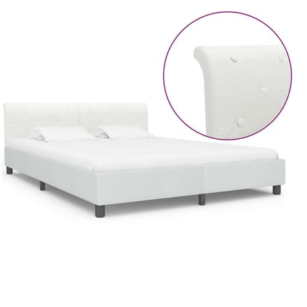 vidaXL - Bedframe - kunstleer - wit - 160x200 - cm