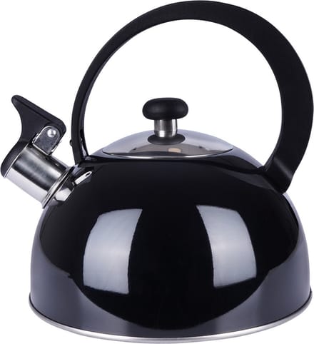 Orion Fluitketel RVS Zwart 1,5 l - Kantelbare Fluit - Geschikt voor Inductie - Elegant Design