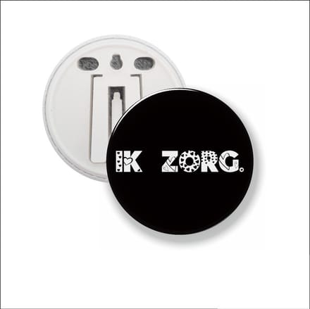Button Met Clip 58 MM - Ik Zorg - Zwart