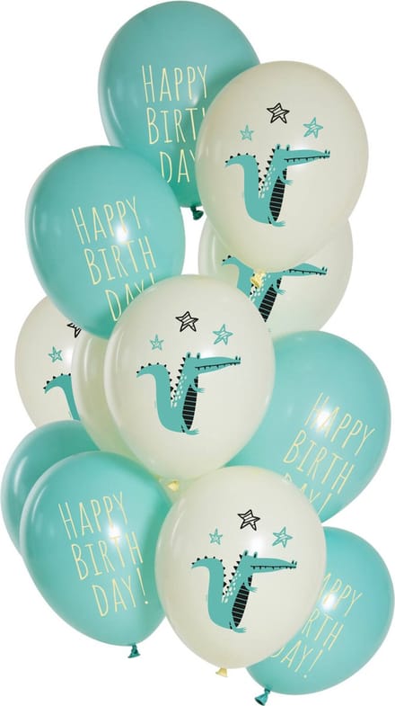 Ballonnen Birthday Crocodile 33cm - 12 stuks