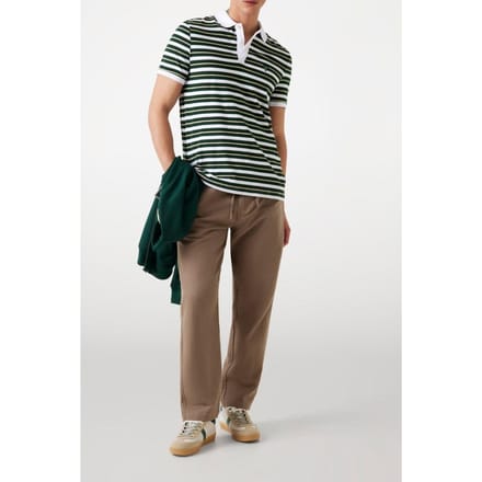 GUESS Yarn Dye Striped Ss White / Alpine Strip Größe: S | Poloshirts Outlet | Herren | Weiß