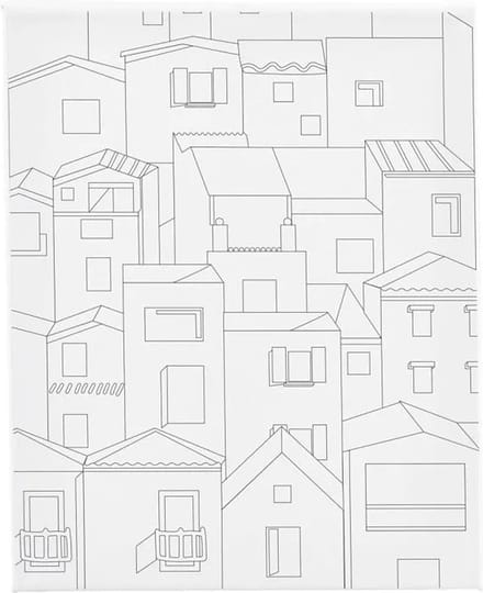 Creativ Company Schildercanvas met print Stad 24x30 cm
