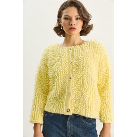 Gestructureerde Knopen Cardigan