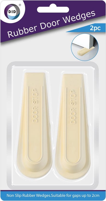 DID deurstoppers/deurwiggen - set van 2x stuks - wit - rubber - deurbuffer