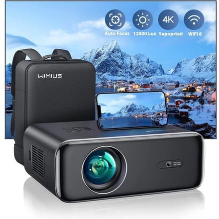 Videoprojector - WiMiUS - P62 - Full HD 1080P - 12000 Lumens - WiFi Bluetooth