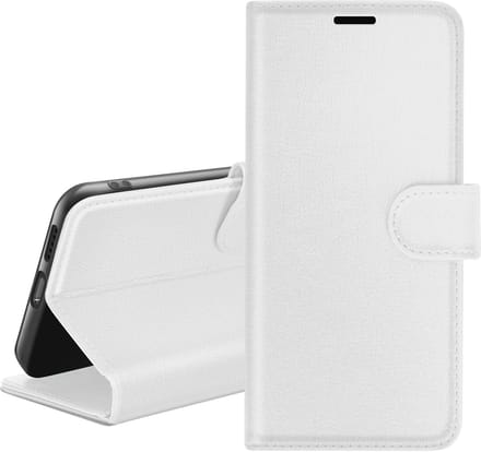 Zanae, Hoesje geschikt voor Xiaomi Redmi Note 10s / Note 10 - Wallet & Stand, Wit