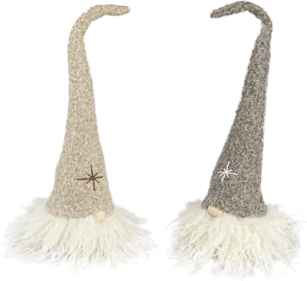 Decoratieve kabouterhoed van vilt tafeldecoratie bruin beige H28cm 2 s