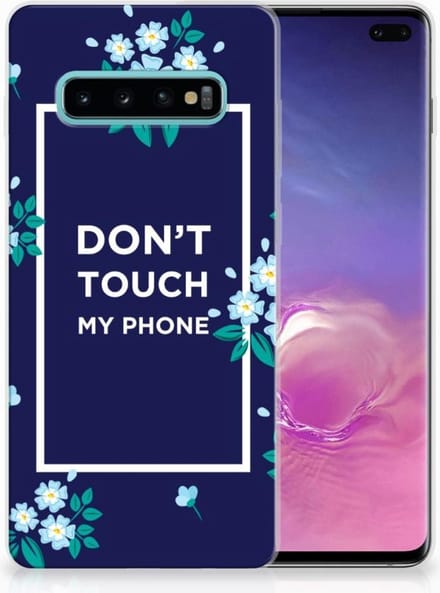 Samsung Galaxy S10 Plus Silicone-hoesje Flowers Blue DTMP