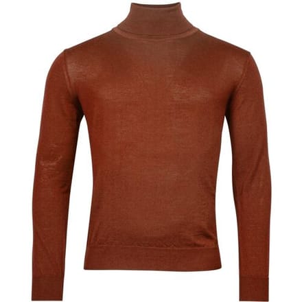 Baileys Trui Rollneck Merino Single Knit Stone Red / male