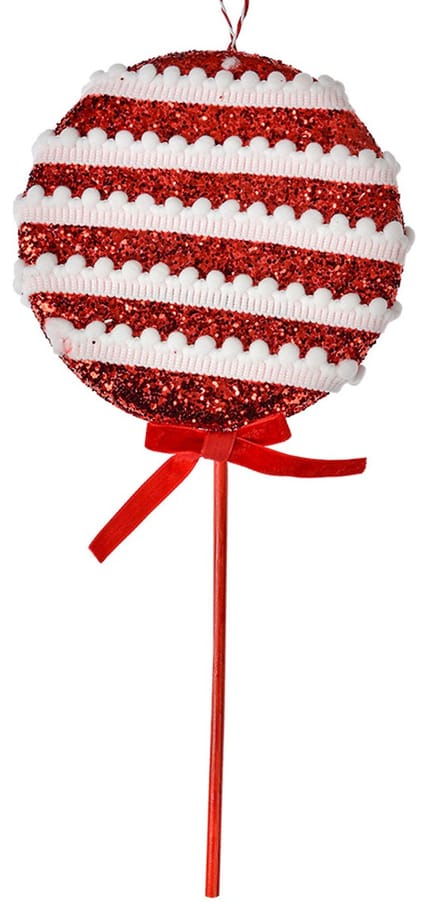 Clayre & Eef Kersthanger Lolly 14x4x30 cm Rood Kunststof