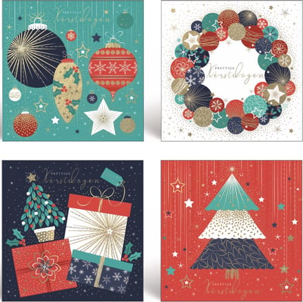 100 Luxe Kerstkaarten en Nieuwjaarskaarten met Enveloppen - 10x10CM