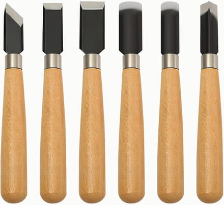 Set van 6 Houtbeitels voor Precisie Bewerking en Graveren