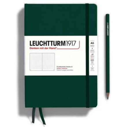 Leuchtturm1917 notitieboek, hardcover, medium a5, dotted, bos groen