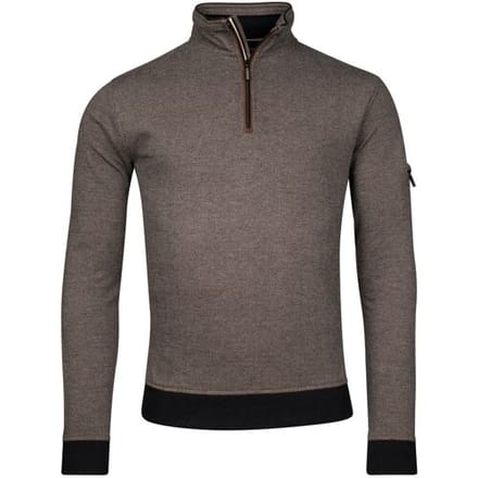 Baileys Trui Sweatshirt Half Zip Yarn Dyed Jacquard Doubleface Interlock Blauw / male