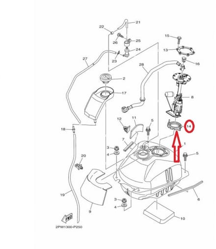 Joint pompe à carburant pour scooter Yamaha 125 Xenter 2016-17 5CA2414G01 Neuf
