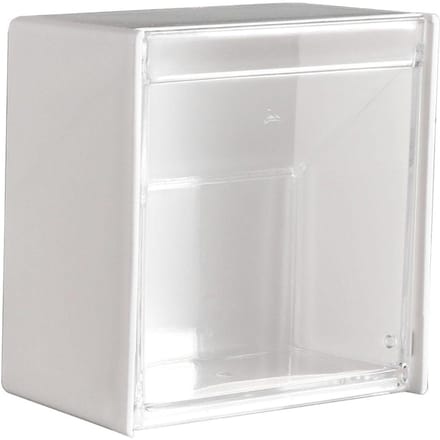 Wandgemonteerde Clamshell Opbergdoos Plastic Wattenstaafjeshouder Watjeshouder Dispenser voor white