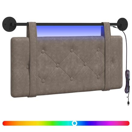 vidaXL - Hangend - hoofdbord - Grijs - Antiek - PU