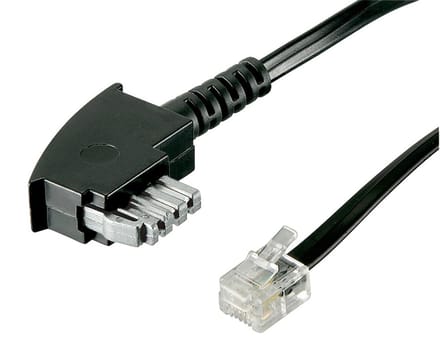 Goobay TAE-N kabel (internatinaal pinout) 4-pin, met koper beklede aluminium geleider (CCA), TAE-N-stekker > RJ11/RJ14-stekker (6P4C)