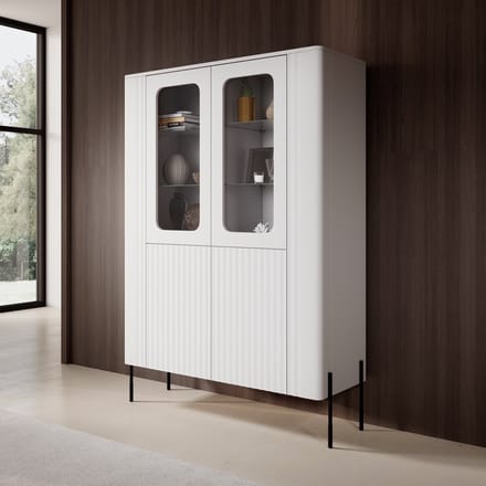 Meubella - Vivi - Vitrinekast - Wit - 110x40x160 cm