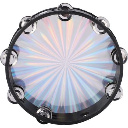 10in Handtrommel Dubbele Rij Jingles ABS Reflecterende Laser Tamboerijn Percussie gray