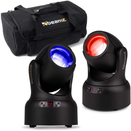 BeamZ NOVA80B-BK moving head set - Set van 2 beam moving heads met tas - 80W - Zwart