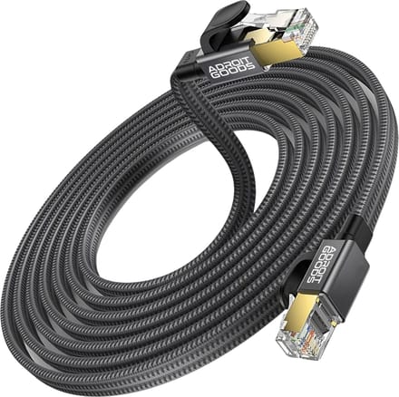 AdroitGoods Internetkabel Cat 8 - Netwerk/Ethernet kabel - F/FTP - 40Gbps 2000Mhz SFTP RJ45 Flat Netwerkkabel - Afgeschermd - 20 Meter