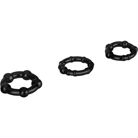 Blush Stay Hard met kralen Cockrings - Zwart
