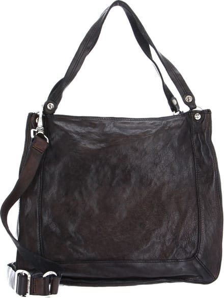 CAMPOMAGGI Leren Shopper Schoudertas Shopping Bag Grigio Antraciet