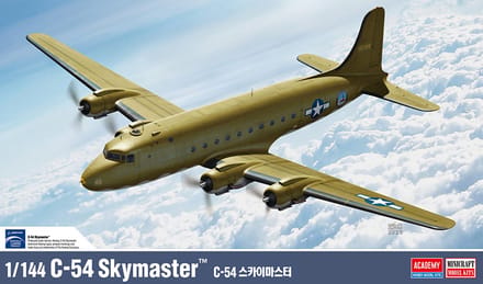 Academy Modelbouwpakket Vliegtuigen - 12652 Douglas C-54 Skymaster WWII - Amerikaans Propellervliegtuig Plastic - 1:144 - Modelbouw