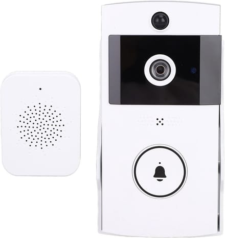 Slimme Videodeurbel - Draadloze Camera - Huisbeveiliging Thuis - Tweewegs Gesprek - 15 x 8 x 7 cm - Wit