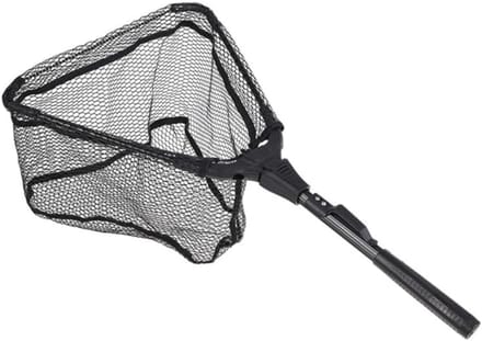 REN® Schepnet Vissen - Visnet - Telescoop Schepnet - Duurzaam Net met Rubberen Coating - Zwart - 59cm x 30cm x 1cm