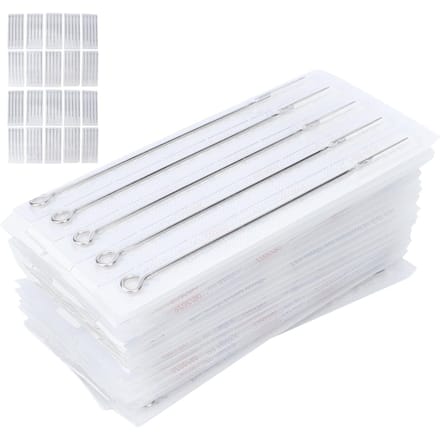 100 Sets Gemengd Type Tattoo Naalden 10 Soorten Handmatige Lange Tattoo Naalden Combinatieset white