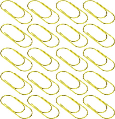Dailygoods - 30 Stuks Paperclips - Brede Gecoate Grote Clips met Doos