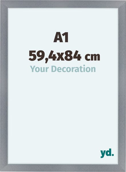 Your Decoration - Fotolijst A1 59,4x84 cm - MDF - Aluminium Geborsteld - Como