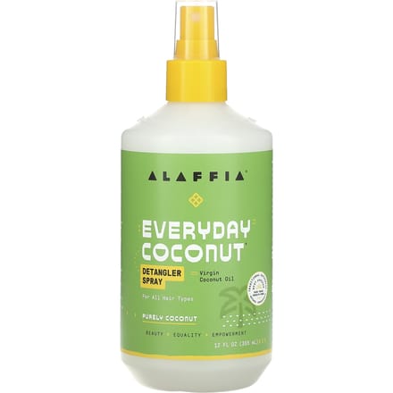 Alaffia, Spray démêlant quotidien à la noix de coco, pour tous types de cheveux, 350 ml (355ml) white