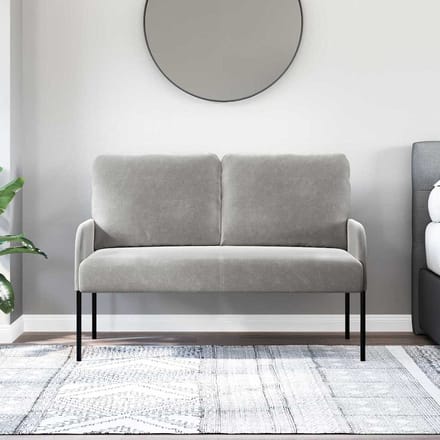 vidaXL - Banken - met - kussen - 110cm - Lichtgrijs - Multiplex