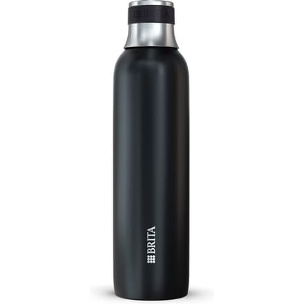BRITA - SodaTRIO - Roestvrij stalen fles - Zwart - Klein - 1-Pack