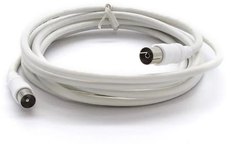 Axing Serie - Antennekabel - 2,5m - Witte Geïsoleerde Kabel - 75 Ohm