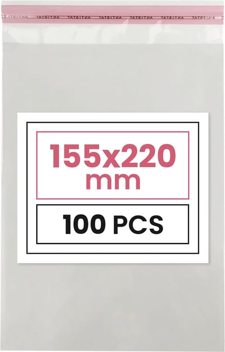 Plastic zakjes met plakstrim - 15,5x22 cm - transparant - 100 zakken