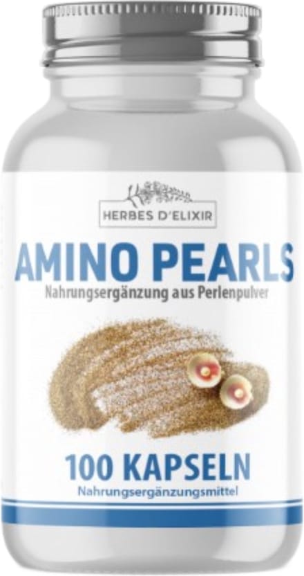 Herbes D'Elixir Amino Pearls - Parelpoeder en Ginseng - 100 Capsules - 20 Vitale Aminozuren