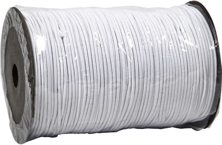 Elastisch koord, dikte 2 mm, wit, 250 m/ 1 rol