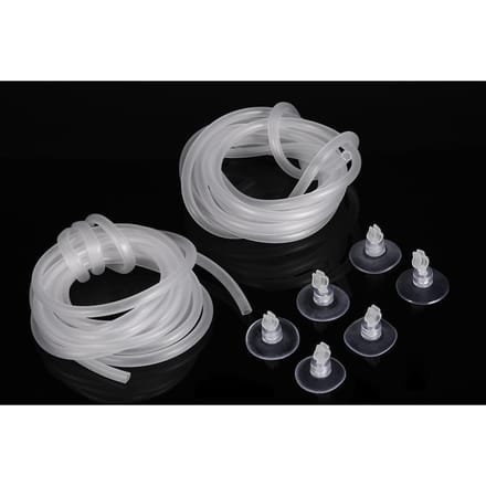 2 stuks 2,5 m 4 mm Aquarium Zuurstofslang Zachte Slangen + 2 stuks Stopkraan + 6 stuks Zuignappen + 2 stuks Lucht gray