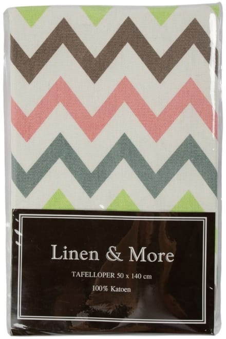 Tablerunner Multi Zigzag Multicolor 50x140
