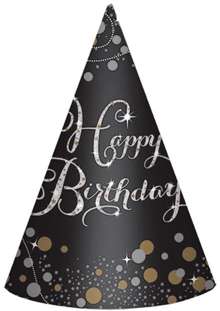 Feesthoedjes Verjaardag Happy Birthday 8 stuks