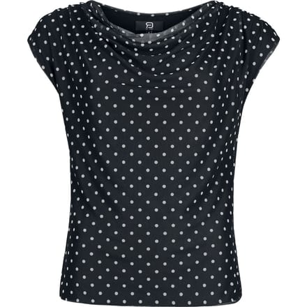 R.E.D. by EMP Top - Double Layer Polka Dot Top - S tot M - voor Vrouwen - zwart