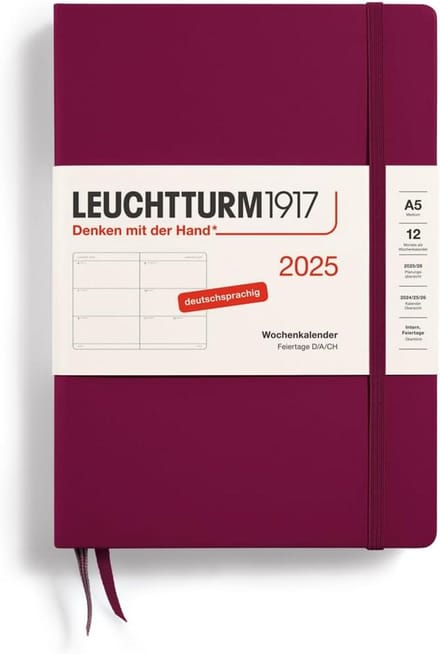Weekkalender A5 2025 - Port Red - 12 Maanden