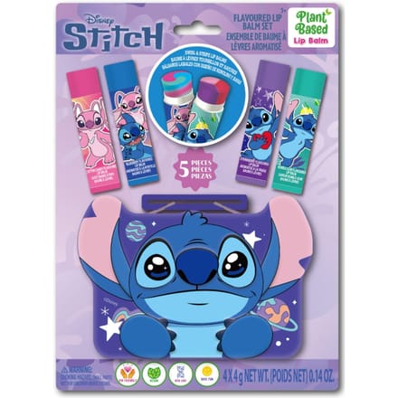 Stitch lipbalsem 4 stuks met 3d tinnen doosje