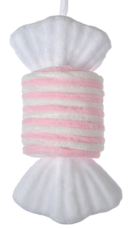 Clayre & Eef Kersthanger 11x8x20 cm Roze Wit Synthetisch