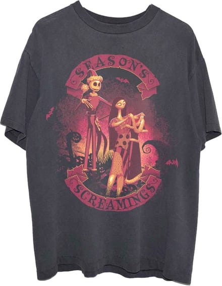 Disney The Nightmare Before Christmas Unisex Tshirt -S- Season's Screamings Zwart